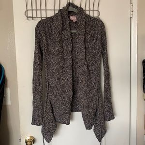 Romeo & Juliet couture grey ruffle cardigan.